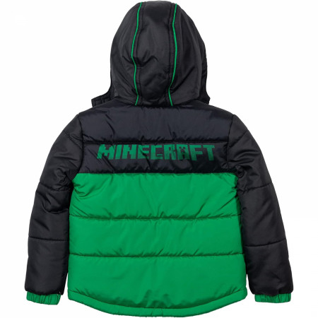 Minecraft Creeper Pixels Puffy Winter Coat